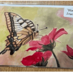 7" x 5" BUTTERFLY ON FLOWER GREETINGS CARD