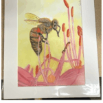 A3 Honeybee on Stems of a Lily Print