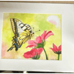 A3 Butterfly on Flower Print