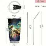 20oz Stainless Steel Insulated Tumbler with Lid - Bee Design 26