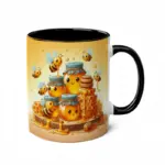 11oz Ceramic Bee Mug with Cute Bees & Honeycomb Design