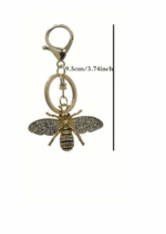 Crystal Bee Keyring - GOLD AND WHITE RHINESTONE - Image 2