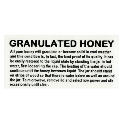 Granulated Honey Label - Option 1 (Without Bottom Line)