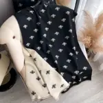 Black & White Scarf with Bees