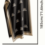 Grey & White Scarf with Bees