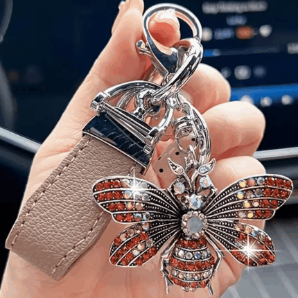Sparkling Bee Design Keyring - ORANGE