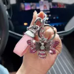 Sparkling Bee Design Keyring - PINK