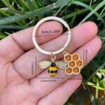 Small Bee Honeycomb Keyring - Image 2