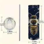 20oz Stainless Steel Insulated Tumbler with Lid - Bee Design 10