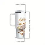40oz Stainless Steel Insulated Tumbler with Lid - Bee Design 3