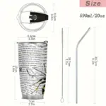 20oz Stainless Steel Insulated Tumbler with Lid - Bee Design 4