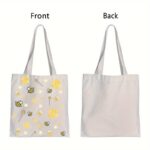 White Tote Bag with Small Bees