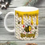 11oz Ceramic Yellow Bee Happy Bee Mug