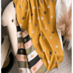 Yellow Scarf with Coloured Bees